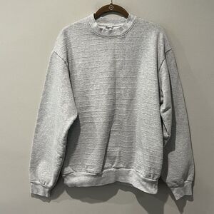 Los Angeles Apparel Crewneck Sweatshirt Adult Medium Gray Ribbed 14 OZ Heavy